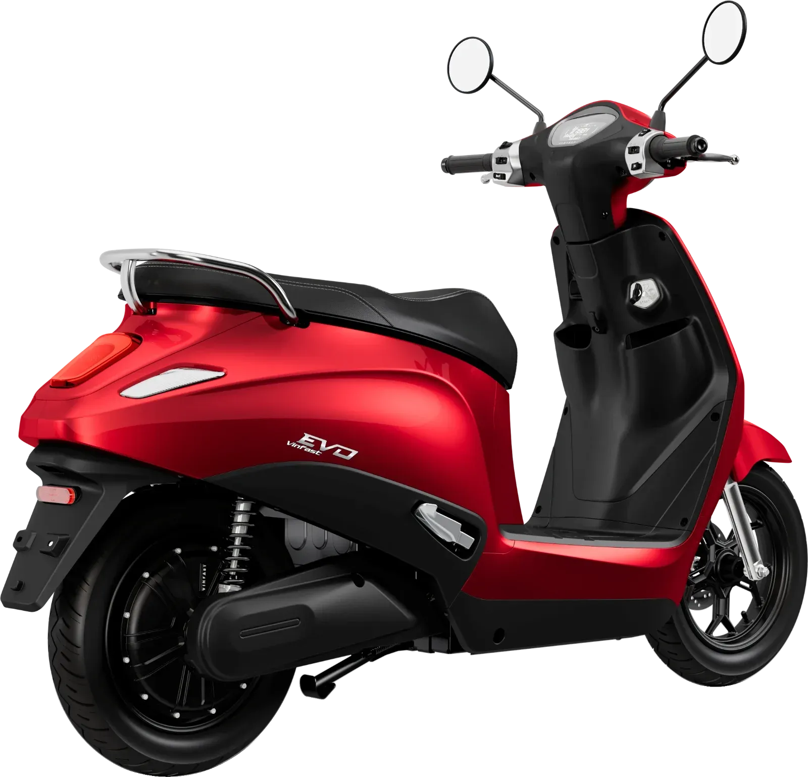 Evo màu Đỏ Tươi, nhìn chéo phía sau